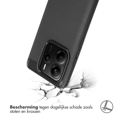 imoshion Hoesje - Geschikt voor Xiaomi Redmi Note 14 5G - Brushed Backcover - Zwart