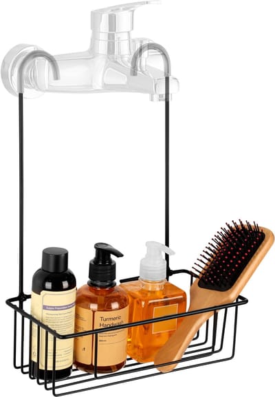Unyqoos ® Ruime Hangende Douche Organizer voor Extra Badkameropslag zonder Boren, Roestvrijstalen Badkamerrekje met Gummibescherming