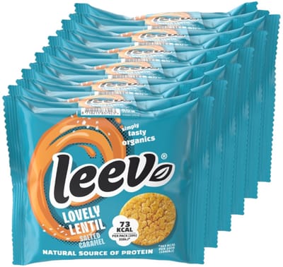 Leev® Bio | Linzenwafels | Gezouten Karamel | 3 Pack | 6 stuks | 6 x 60g