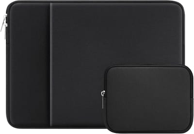 Beschermende Sleeve voor 11-11.6 Inch Laptop met Voorvak en Accessoiretas - Geschikt voor MacBook Air en Chromebook (Zwart)