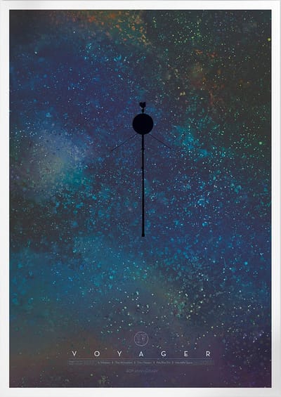 The Voyagers - Reaching for the Stars | Space, Astronomie & Ruimtevaart Poster | A3: 30x40 cm