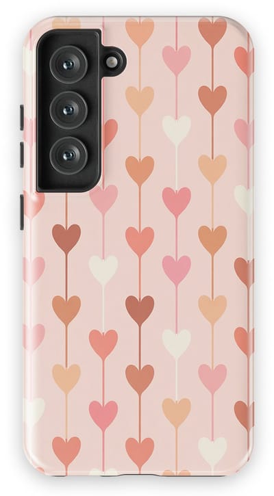 Tough Hoesje met Hartjes Samsung Galaxy S23 | Little Love Tough Case Geschikt voor Mag | Hartjes Print Backcover Samsung Galaxy S23 Falling Hearts