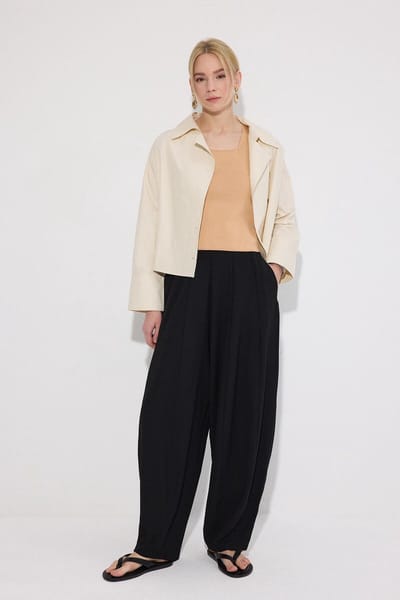 Touché Privé - Geplooide crêpe broek - Zwart - Dames