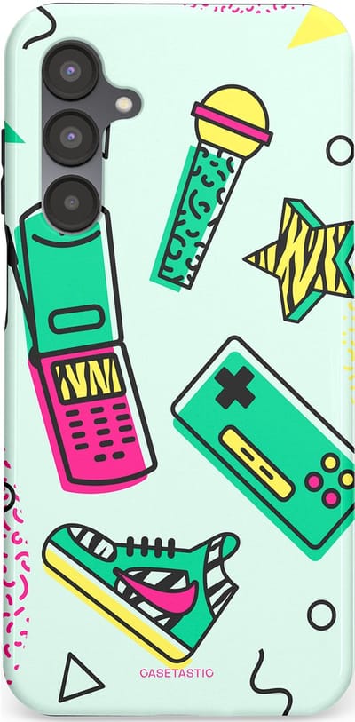 Casetastic Hoesje Geschikt voor Samsung A16 - Stijlvolle Beschermende Duo-layer Case - Retro 80s sneaker
