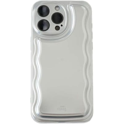 xoxo Wildhearts Wavy case Silver telefoonhoesje - Geschikt voor iPhone 14 Pro Max - Golvend hoesje - Silicone case met golven - Zilver