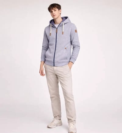 Lizzard Sports Zeus Hoodie Heren Navy Milans - Maat 4XL - Hoodie met Rits en Steekzakken - Sweatvest met Capuchon - Zomer Sweater Heren