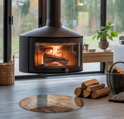 Coloray Vloerplaat Houtkachel - Plaat voor Onder Houtkachel - 50 cm x 50 cm - Open Haard Accessoires - Bruin Vloerplaat Kachel - Onderplaat - Plaat onder Houtkachel - Kachel Onderplaat - Onderplaat Voor Houtkachel