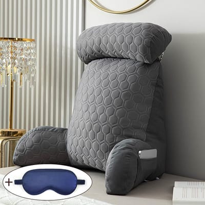 Leeskussen met armleuning - Rugsteun kussen - Comfortabel lezen - Afneembare hoofdsteun - 75 x 40 x 50 cm - B5