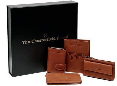 The Chesterfield Brand - Giftset Leren Pasjeshouder Cognac Leicester