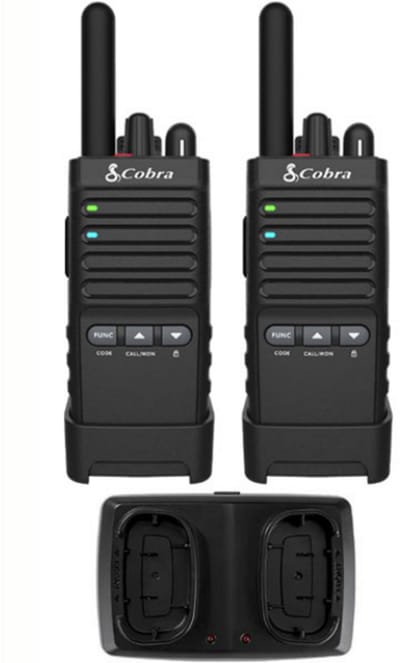 Set van 2 Cobra PX650 UHF PMR446 vergunningsvrije slimline portofoons IP54