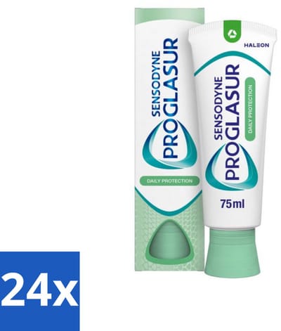 24 x Sensodyne - Tandpasta - ProGlasur Daily Protection - Dagelijkse Bescherming - 75 ml - Tandpasta - Tandglazuur - Tanderosie - Fluoride - Gevoelige Tanden