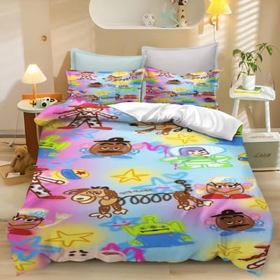 Nieuw Ontwerp Toy Story Beddengoed Sets Buzz Lightyear Woody Dekbedovertrek Beddengoed Dekbedovertrek Kussensloop 2-3 Delige Sets AU Double180x210cm