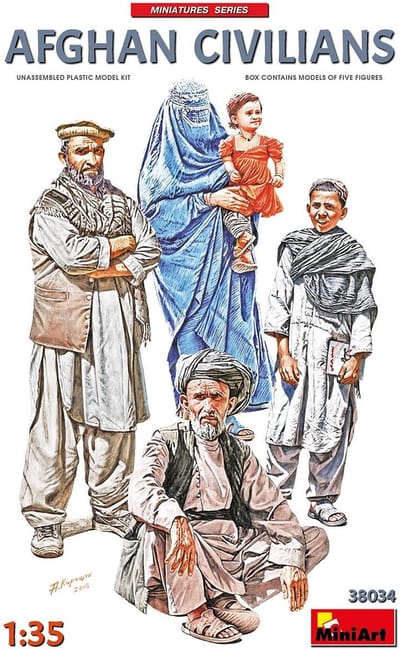 MiniArt Modelbouwpakket Militaire voertuigen - 38034 Afghan Civilians Plastic - 1:35 - Modelbouw
