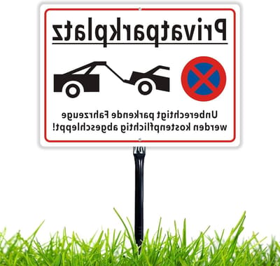 Parkeerbord - Privé parkeerplaats - Parkeren verboden - Duurzaam aluminium - 35x25 cm - Zwart