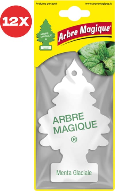 12 stuks Munt Arbre Magique Geurboom luchtverfrisser voor in de auto Menta Glaciale – Car Parfum – Geurboompje – Geurbooster – Wonderboom – Geurverfrisser – Nieuwe Auto – Autogeur – Autoparfum – Geurblad