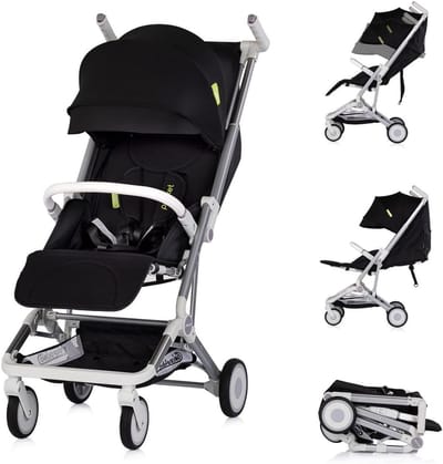 Inklapbare Kinderwagen - Compacte Buggy - Reizen en Dagelijks - Lichtgewicht en Ruimtebesparend - Tot 22 kg - Zwart