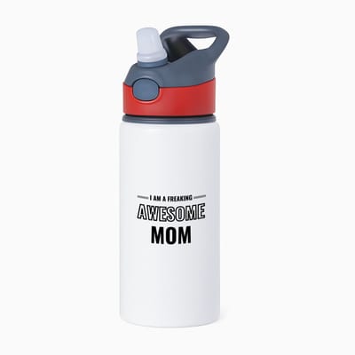 Hacebo® - I am a freaking awesome mom waterfles met rietje rood - Mama - de meest geweldigste moeder - Moeder cadeautjes - moederdag - verjaardagscadeau - verjaardag - cadeau - geschenk - kado - gift - moeder artikelen - water fles - 650ML