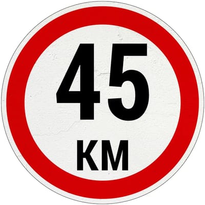 45 km bord | Sign Again materiaal | 10 cm