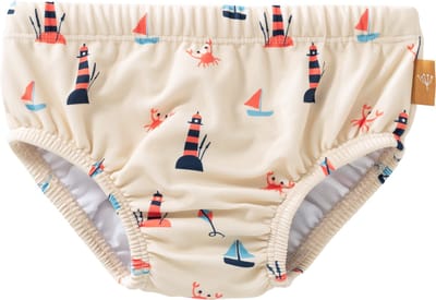 Fresk Luierbroek/ Zwembroek 62 - Ruimte voor Zwemluier - Sneldrogende Zwemkleding - UV-bescherming UPF 50 - Zwemshort Jongens - Creme - Lighthouse