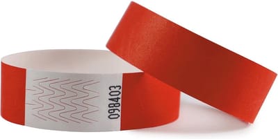 CombiCraft Blanco Tyvek Polsbandjes Rood - 200 stuks - Hoge kwaliteit