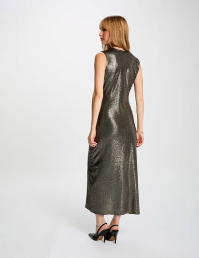 Morgan - Sleeveless midi dress 252-Riva gold yellow - Maat : 40