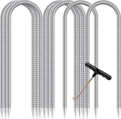 Wind Haken - Grond Ankers - Veilig Buiten - U-Type Scherpe Punten - 30cm Lengte - Zilver