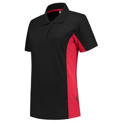 Tricorp Poloshirt Bicolor Dames 202003 Zwart-Rood - Maat L