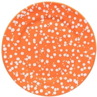 Costa Nova Portugees Aardewerk dinerbord oranje met witte verfspatten 27 cm collectie Rafaela