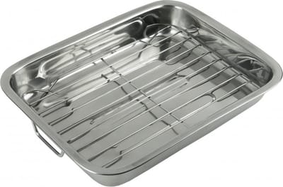 Kinghoff 1377 - Braadblik, Bakplaat met Grill Rooster - 36 x 27 x 5.5 cm