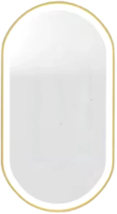 LED Badkamerspiegel Opulence - Met verlicht - Gouden Frame - Dimbaar - Make up - Ovale spiegel - Anti-mist - 60x120cm