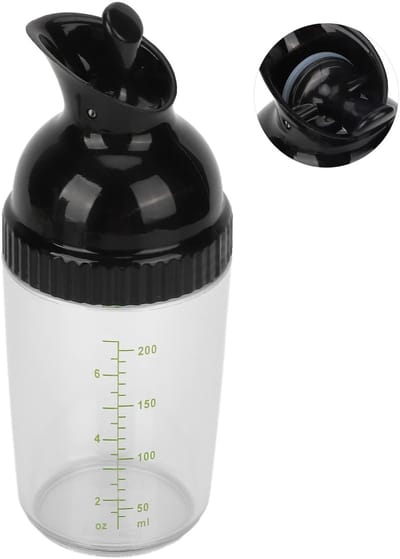 Dailygoods- Salade Dressing Shaker - Lekvrij Glas - 200 Ml - Mengsauzen - Vinaigrettes - ABS/PP Materiaal - Handige Eénhandige Bediening - Sauzenfles