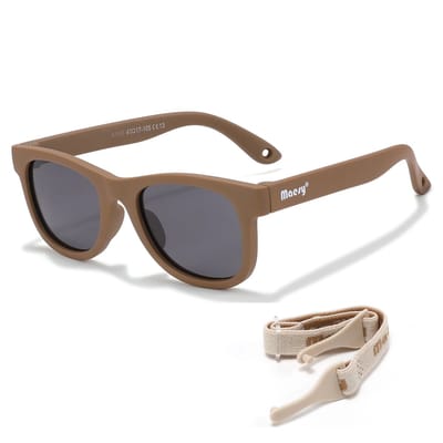Maesy Baby Zonnebril Indi – 0 t/m 2 Jaar - Elastiek - Flexibel - UV400 Bescherming - Zonnebril Kind - Taupe Bruin