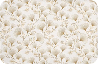 WC mat 60x40 cm - Antislip - Ginkgo - Takken - Goud - Toiletmat - Vloermat - Douchemat - Toilet tapijt - Toiletmatten