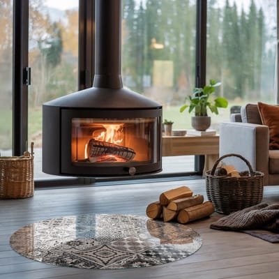 Coloray Vloerplaat Houtkachel - Vloerplaat voor Houtkachel - 100 cm x 100 cm - Vloerplaat Open Haard - Zwart Vloerplaat Kachel - Vloerplaat Voor Kachel - Plaat voor Onder Kachel - Kachel Vloerplaat - Plaat Kachel
