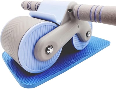 Buikroller Automatisch - Core Trainer - Buikspier Training - Automatische Terugslag - 25x36x15 cm - Blauw