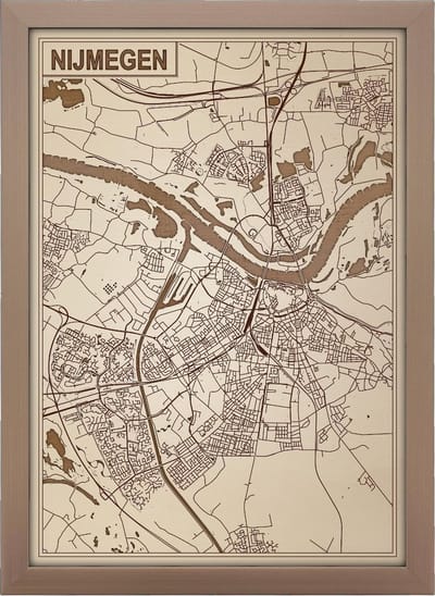 Decoratief Beeld - Houten Van Nijmegen - Hout - Bekroned - Bruin - 21 X 30 Cm