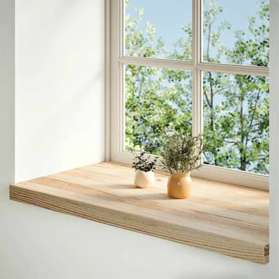 vidaXL - Vensterbanken - 2 - st - onbehandeld - 80x40x2 - cm - massief - eikenhout