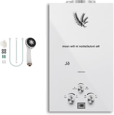 Gas Waterverwarmer - Directe Verwarmer - Warm Water Leveren - Tankloos Ontwerp - 6 Liter - Wit