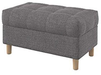Knooploze Zitbank met Opbergruimte en Gestoffeerde Voetenbank, 80 cm Breed, Naturel Stone Stof