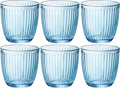 Bormioli Rocco Drinkglazen - 12x - blauw - tumbler glas - 290 ml