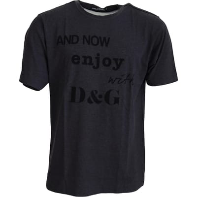 Dolce & Gabbana Grijze Crewneck Katoenen Korte Mouwen Heren T-shirt