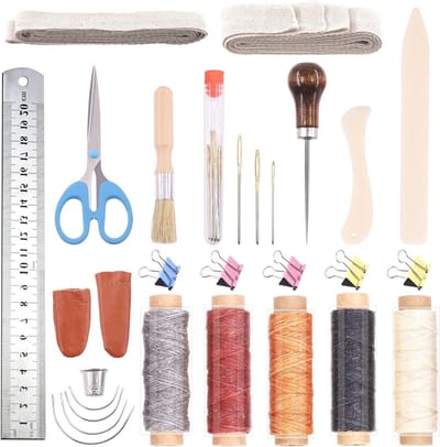 23-delige Boekbindset met Leg Scoop Fold, Papier Awl, Naalden, Binding Ribbon en Lijmpunch voor DIY Boekbinding en Naaien