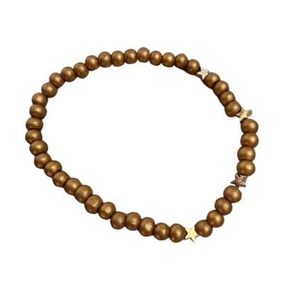 Extra lang armband- bruin -goudkleurig- ster- 22 cm - Charme Bijoux