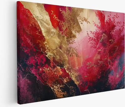 Saammp Muurcirkel Hout - Bloemen met lekkend verf- Abstract kunstwerk - Ø 90 - Wandcirkel - Wanddecoratie Cirkel - Muurdecoratie Woonkamer - Slaapkamer decoratie - Rond Schilderij