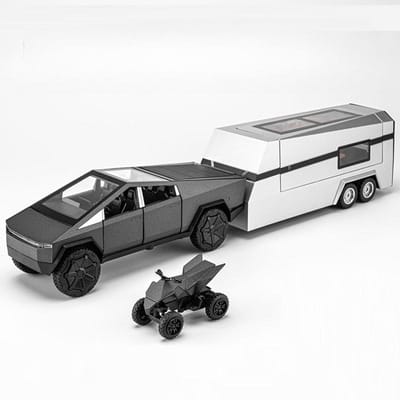 1:32 Modèle de Camion Jouets Voiture Simulation Métal Moulé sous Pression Camion Remorque Camping-car Limousine Son Lumière Collection Jouet Pour Garçons Cadeaux gray