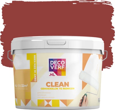Decoverf clean muurverf robijnrood, 4L