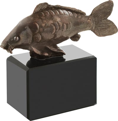 Carpa Realista Beeld Spiegelkarper Brons 90 mm 3-D Karper Visbeeldje Cadeaubeeldje Vis Beeldje Carp