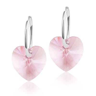 Montebello Oorbellen Alicia HZ29 - Swarovski Hart - 925 Zilver Gerhod.- Ø14mm - 24mm