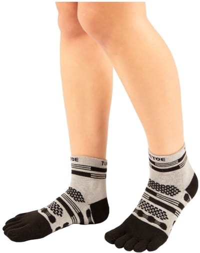TOETOE Sports Trainer Teensokken - Zwart/Grijs - 44-47