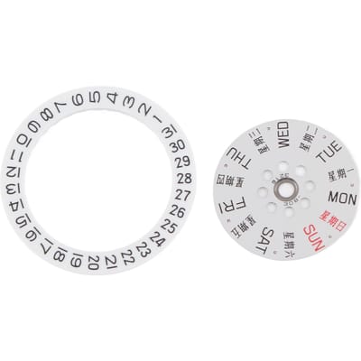 8200 Horlogeuurwerk Week Kalender Wijzerplaat Set Reserveonderdelen Horloge Reparatie Accessoire white